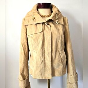 ECOCCI Camel Corduroy Jacket With Statement Collar. Size 12